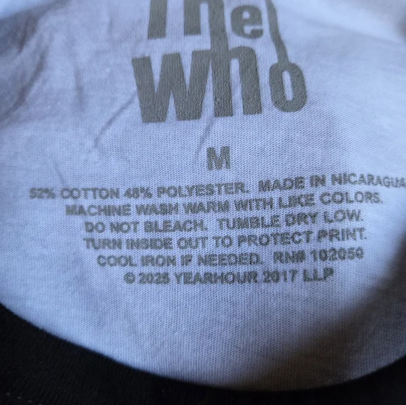 NEW WOMENS "THE WHO" LAST US TOUR 2025 WHITE WITH BLACK LONG SLEEVES TOP MEDIUM - Picture 4 of 4